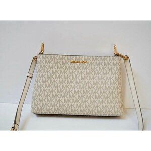Michael Kors crossbody bag trisha medium MK signature purse lt cream multi